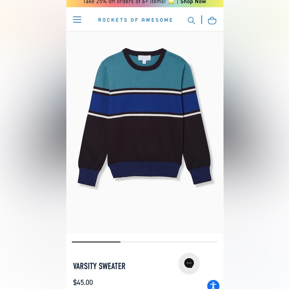 Rockets of Awesome Varsity Sweater EUC